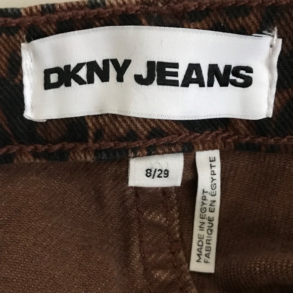 DKNY JEANS Laight Leopard Print Jeans High Rise Classic Straight Size 8 NWT - Picture 9 of 16